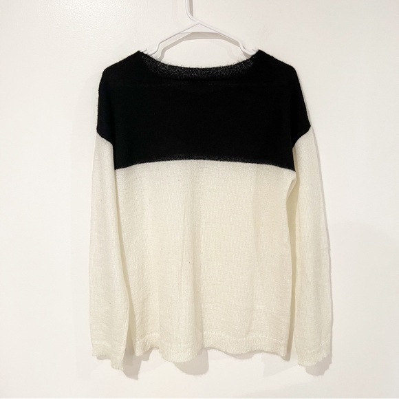 Sundance LET IT SNOW Mohair Blend Black & White Graphic Pullover Sweater Medium - Picture 6 of 8